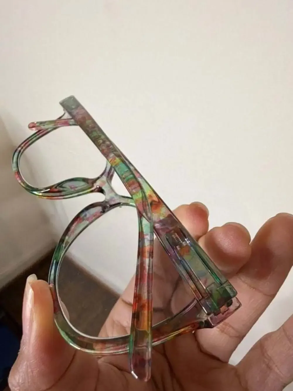 Multi-Color Floral Print Acetate Eyeglasses only Frames